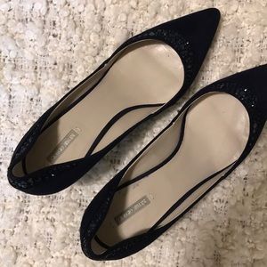 Giorgio Armani blue suede and crystal pumps